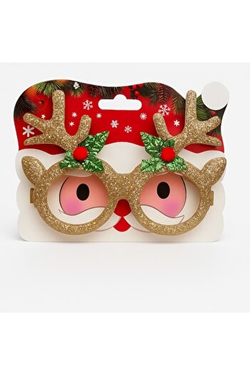 OEM Festive Christmas Glasses, Reindeer Ears, Ideal for parties, celebrations, Adults and children, Gold