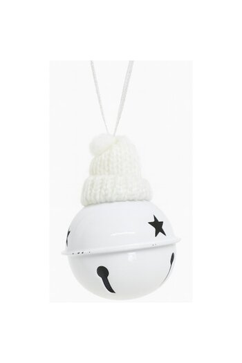 OEM Decorative Christmas tree bell globe, with handmade Santa Claus hat, Metal/Textile, 8.5 X 6 C
