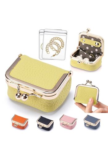 Generic Genuine Leather Mini Jewelry Box Mini Jewelry Case Portable Travel Mini Jewelry Organizer Vintage-I