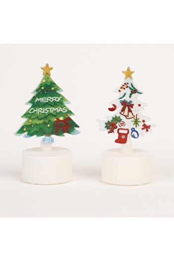OEM Set of 2 LED light decorations, Christmas tree shape, Batteries included, Ideal for decorations, arranging