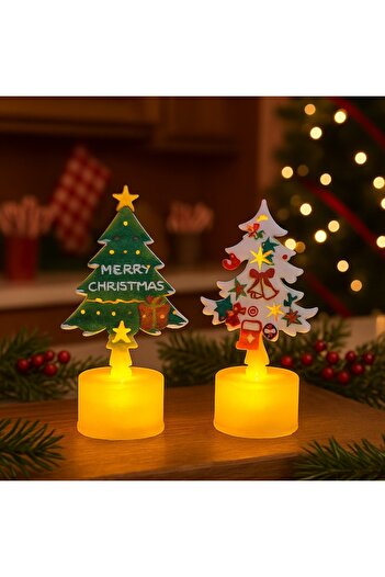 OEM Set of 2 LED light decorations, Christmas tree shape, Batteries included, Ideal for decorations, arranging