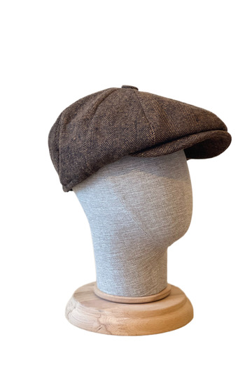 Rupen Kraft Standard Winter Wool British Cap Draped Peaky Blinders Cap Herringbone Cap with Elastic Back