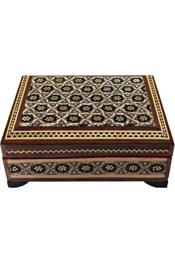 Margoun Handmade Jewelry Box Khatam Decoration Homeware Gift Box Chocolate Box 10.5 * 8 * 4 cm (F)