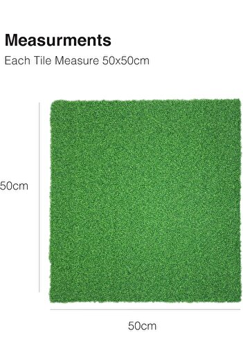 YALLA HomeGym 20MM Thick Artificial Grass Rubber Heavy-Duty Gym Floor Mat 1 Squared Meter ( Pack of 4 Tiles )