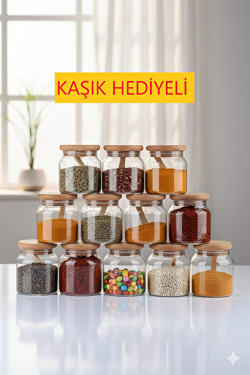 Dia Ayous 12-Piece Luxury Spice Set with Vacuum Lid and Spoon 300 ml
