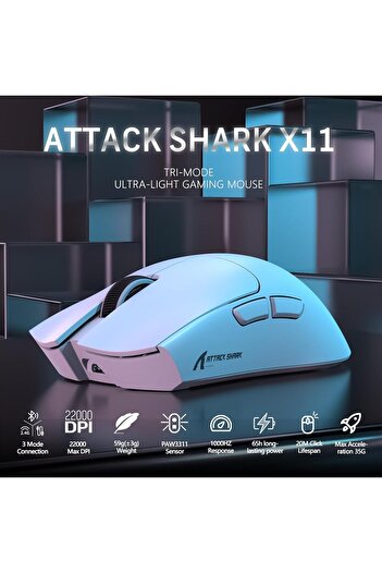 mazn Attack Shark X11 Ultra Lightweight Gaming Mouse from Magic Refiner, 59g, RGB Magnetic Charging Base,