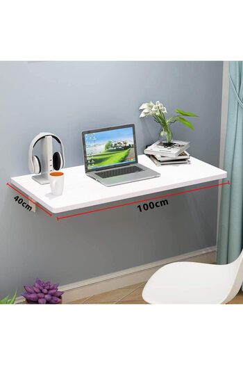 Margoun 40x100 CM Computer Desk Wall Mount Stand Folding Wall-Mounted Drop-Leaf Table,Metal Folding