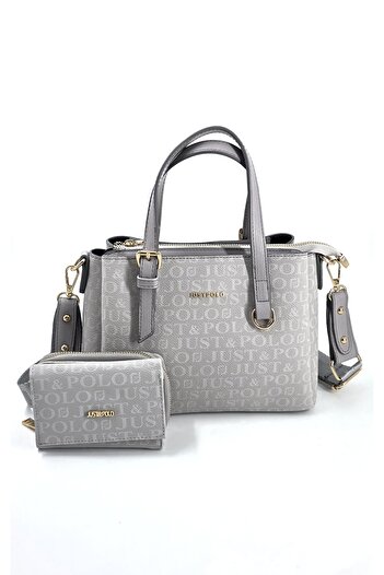 Just Polo Set of 2 Women's 4-Compartment Shoulder and Handbag Wallet Combination