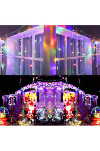 esimplu Christmas Installation Type Fringe, 12 m, 300 LEDs, 8 games, Outdoor/Indoor, Multicolor