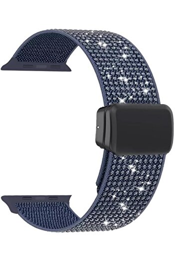 Margoun Elastic Watch Band Stretchy Nylon Strap for Apple Watch, Sparkle Nylon Strap, 38-49mm, Compa