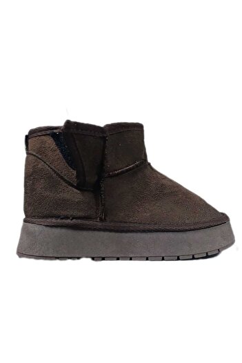 NiLi Winter Mini Boots with Side Zipper Closure and Thick Sole with Fur Inside for Girls