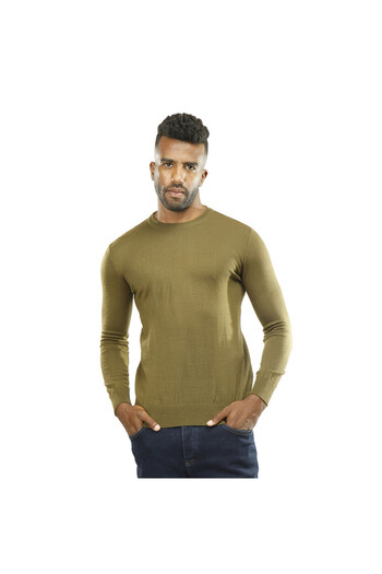 COUP Men Casual Sweater With Long Sleeves - Olive