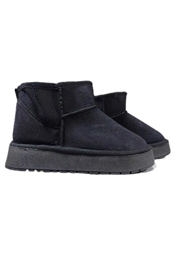 NiLi Winter Mini Boots with Side Zipper Closure and Thick Sole with Fur Inside for Girls