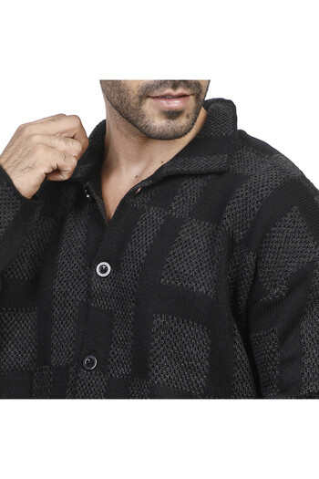 COUP Men Casual Sweater With Long Sleeves - Charcoal