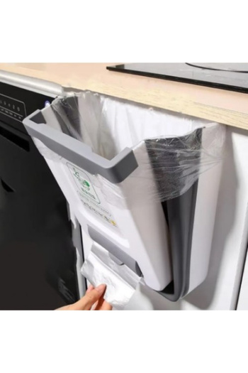 yusa stores Foldable Kitchen Trash Can with Bag Chamber