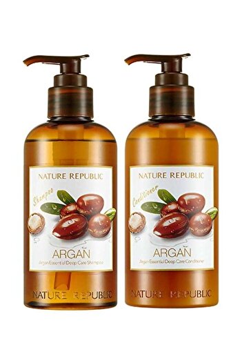Nature Republic Argan Essential Deep Care Shampoo and Conditioner Set 600ml