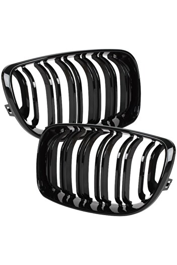 AutoUp Double Grilles BMW 1 Series E87 E82 E87 E88 2007-2011 - Gloss Black