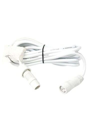 OEM 5 m Extension Cord for Christmas LED Installation, 220 Volts, Round Plug, Rubber, White Cable