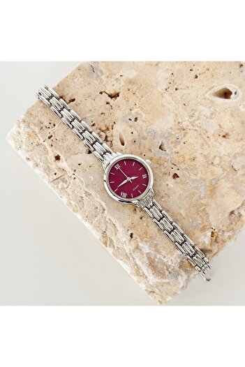 Vesce Atelier Nervion Silver Claret Red Watch