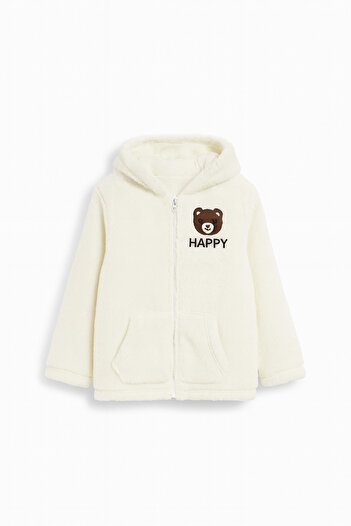 Krazber Children's Jacket Welsoft Happy Written Warm Jacket 8-12 Years Old