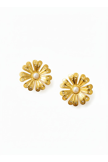 Estilo Lingerie Pearl Daisy Figured Flower Model Earrings Daily Earrings Gift Earrings (1 Pair)