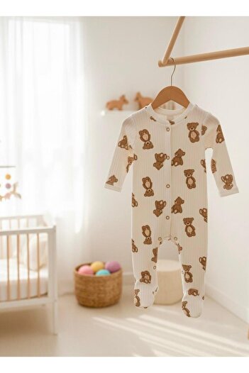Lumos Trade Newborn Unisex Baby 100% Cotton Camisole Ribbed Teddy Jumpsuit 0-3 Months