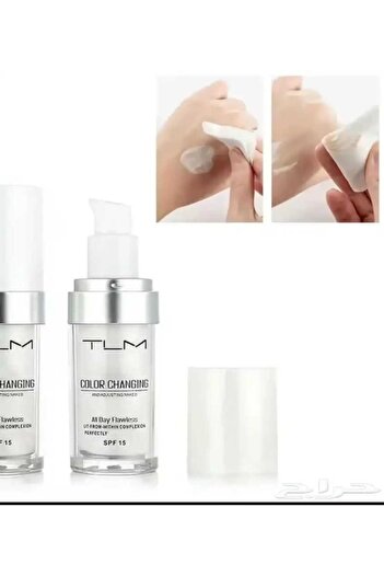TLM Liquid foundation is full coverage that changes color to suit different skin tones and conceals imperfections.