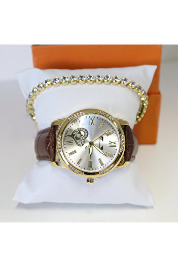 velve Matteo Ferari Waterproof elegant watch set, eco-leather strap and matching bracelet, One Heart