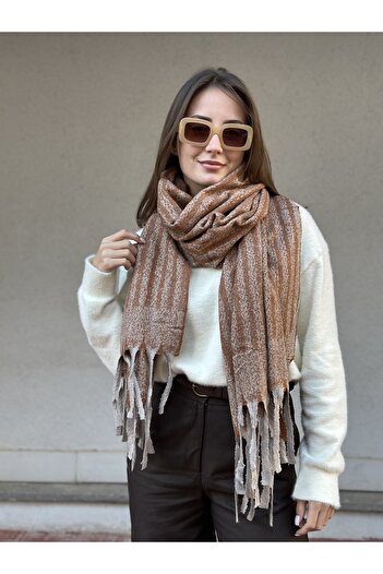 novon Florence Studio Exclusive Cashmere Touch Cashmere Textured Special Design Women's Scarf / Shawl (200 X 70 cm)