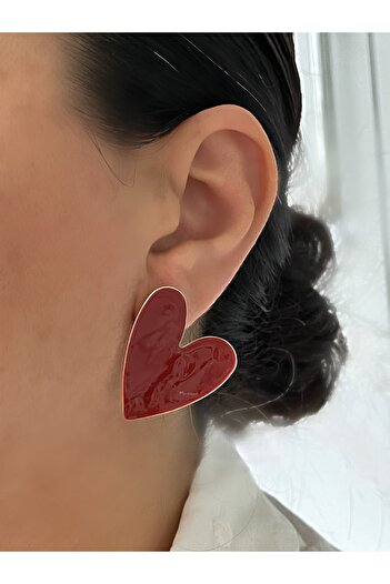 Twinssis Accessories أقراط القلب الأحمر