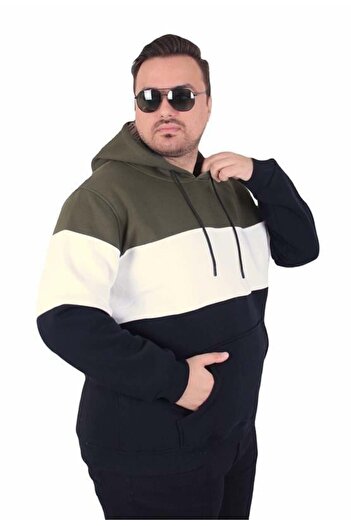 Starbattal Large Size Hooded 3Ip Sweat Mg 25725 Khaki
