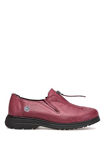 Mammamia D25Ka-845 Women's Genuine Leather Casual Shoes Claret Red