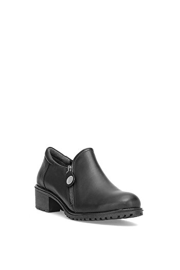 Mammamia D25Ka-775 Women's Genuine Leather Casual Shoes Black