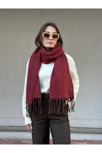 novon Scandinavian Exclusive Cashmere Touch Cashmere Textured Special Design Women's Scarf / Shawl (200 X 70 cm)