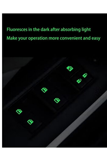 Fstyle Phosphorescent stickers for car window control panel buttons