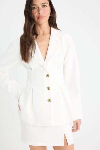 DeFacto Fitted Crepe Blazer Jacket F6041Ax25Sp