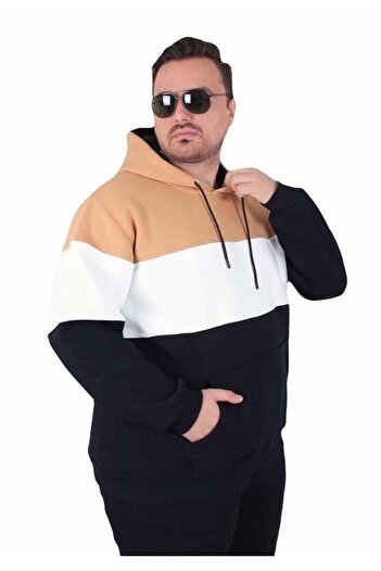Starbattal Large Size Hooded 3Ip Sweat Mg 25725 Taba
