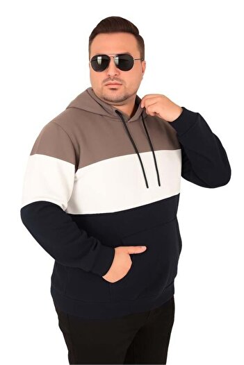 Starbattal Large Size Hooded 3Ip Sweat Mg 25725 Mink