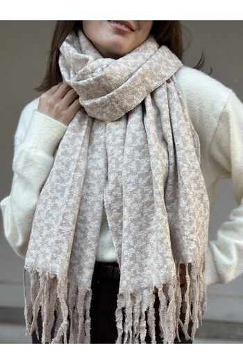 novon Scandinavian Exclusive Cashmere Touch Cashmere Textured Special Design Women's Scarf / Shawl (200 X 70 cm)