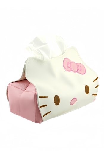 Generic Hello Kitty PU Leather Tissue Box Pink/White