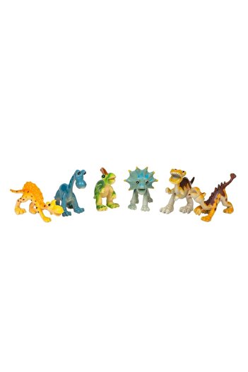 SHOPIENS Dinosaur Figurine Set, 6 Pieces, Soft Plastic, Multicolor, 6.5cm, MYONNA IT & E- COMMERCE ®