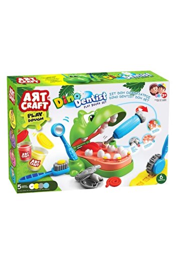 SHOPIENS Art Craft Plasticine Set, Dino Dentist, Capacity 280g, Multicolor, 6 Pieces, MYONNA IT & E- COMMER