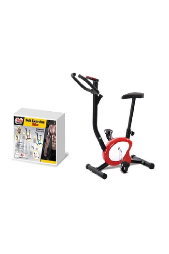 TSUMAB Magnetic Upright Exercise Bike – Adjustable Indoor Cardio Fitness Cycle (Red & Black)