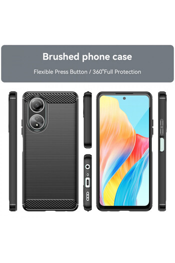 Techsuit Case for Oppo A58 4G - Carbon Silicone - Black