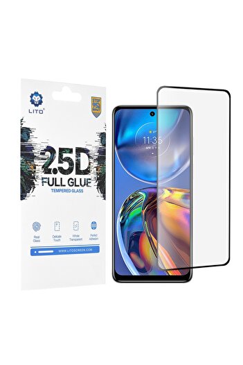 Lito Motorola Moto E32 / Moto E32s Screen Protector - 2.5D FullGlue Glass - Black