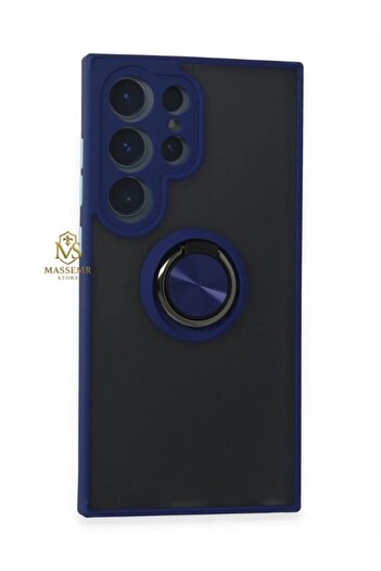Massemr Samsung Galaxy S24 Ultra Compatible Silicone Case with Ring |   Premium Protection Cover with Magnetic Stand