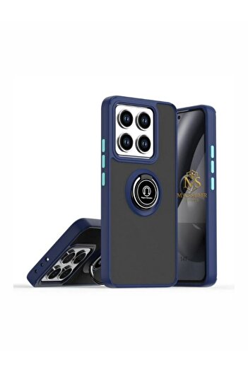 Massemr Xiaomi Mi 14t Pro Compatible Silicone Case with Ring |   Premium Shock-Absorbing Protective Cover with Magnetic Stand