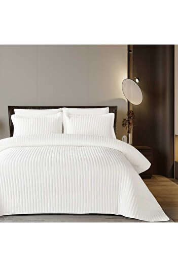 Feather Feather 4-Piece Aris Single Bedspread 170x230 cm with Stitched Filling - 002