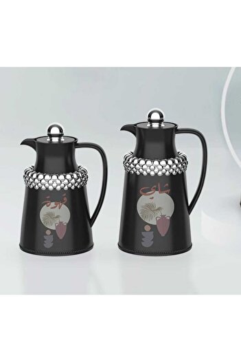 AL OSTORAH Legend Silver Tea and Coffee Thermos Set 0.7+1 Liter