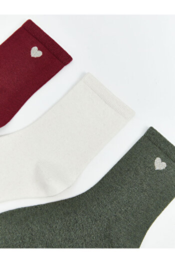LC Waikiki Create Your Style from Uzg Store |   Heart Printed Women's Socks 3-Piece